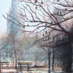 Salisbury Cathedral Pastel 13 by 13