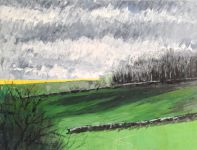 View of the Tisbury cuntry side in oil paint