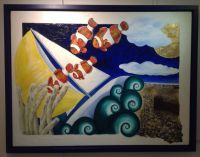 Going Home is three of my favourite things in oil and gold leaf.