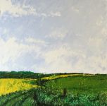 X country views, Hindon Wiltshire, Oil on Canvas with palette-knife.